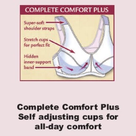 Set of 3! 50B 50C Glamorise COMPLETE COMFORT Bra (CONVERTIBLE) Stretch WHITE NEW - Picture 4 of 16